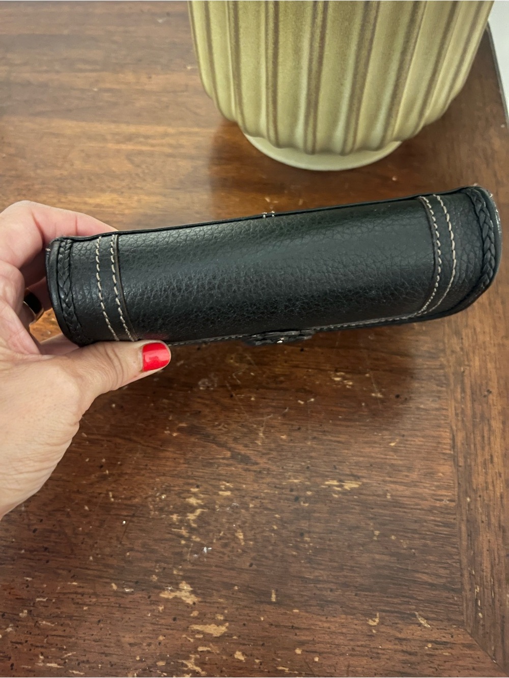 Brighton Black Leather Clutch eye glasses case or Wallet - Picture 7 of 12